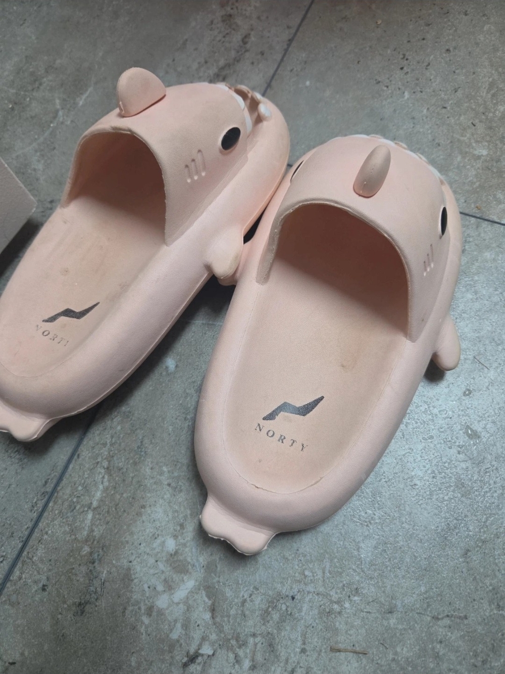Kids Shark Slip-On Sandals - Light Peach - Picture 3 of 5